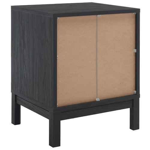 2-Drawer Nightstand with Ring Pulls and Gold Hardware