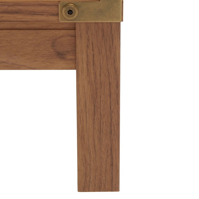 2-Drawer Nightstand with Ring Pulls and Gold Hardware