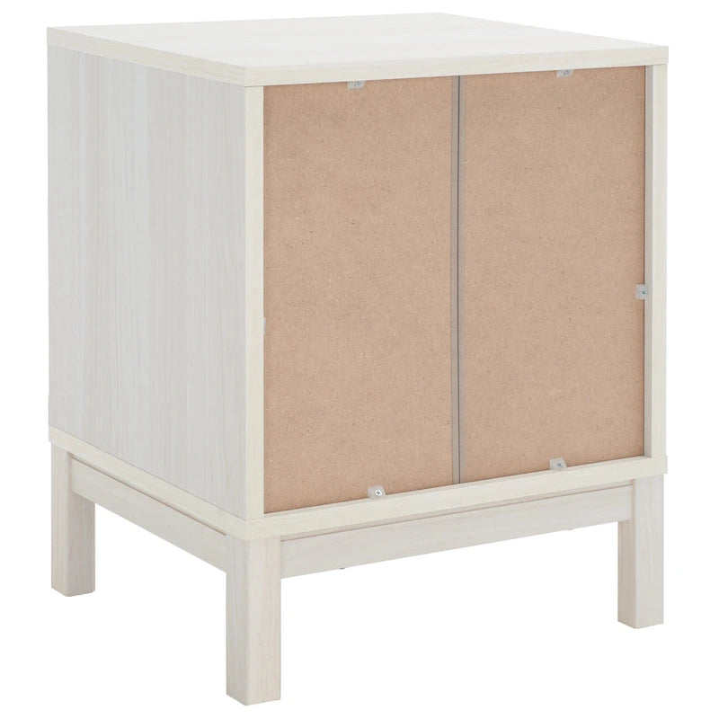 2-Drawer Nightstand with Ring Pulls and Gold Hardware
