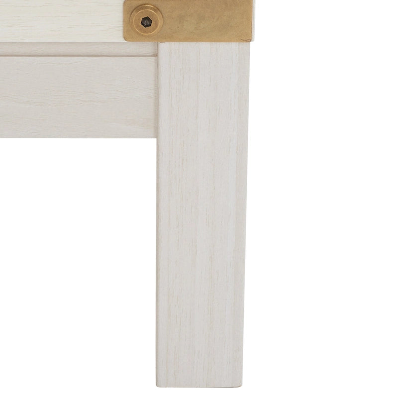 2-Drawer Nightstand with Ring Pulls and Gold Hardware