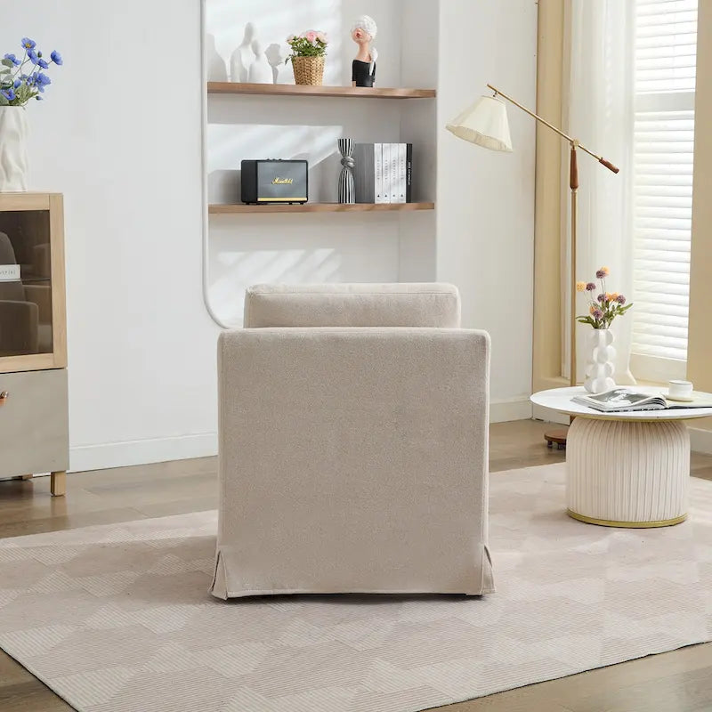 Swivel Accent Chair with Removable Back Cushion