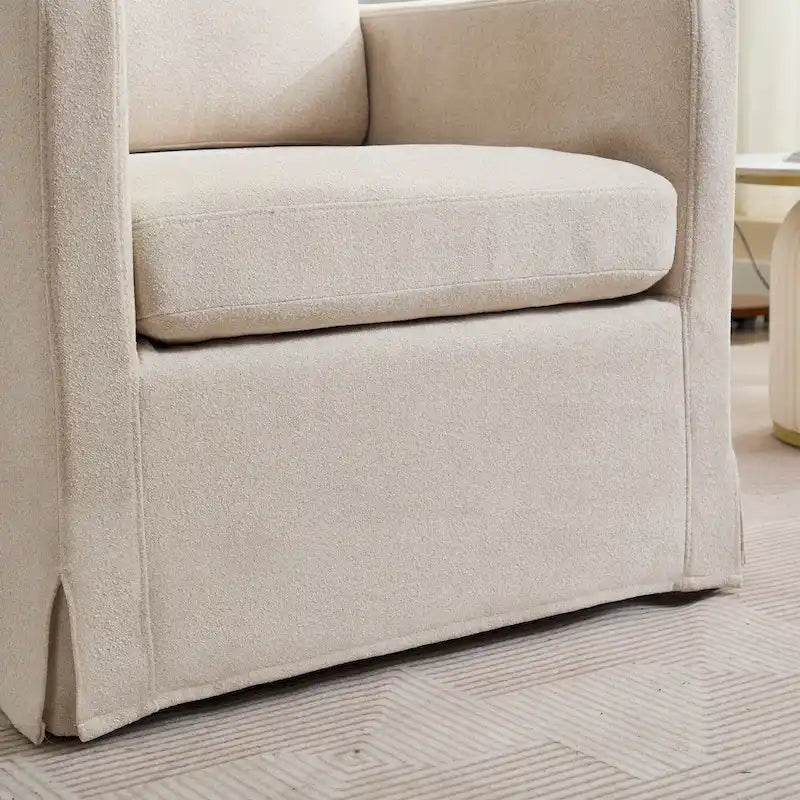 Swivel Accent Chair with Removable Back Cushion
