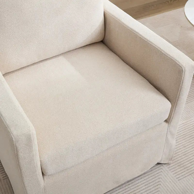 Swivel Accent Chair with Removable Back Cushion