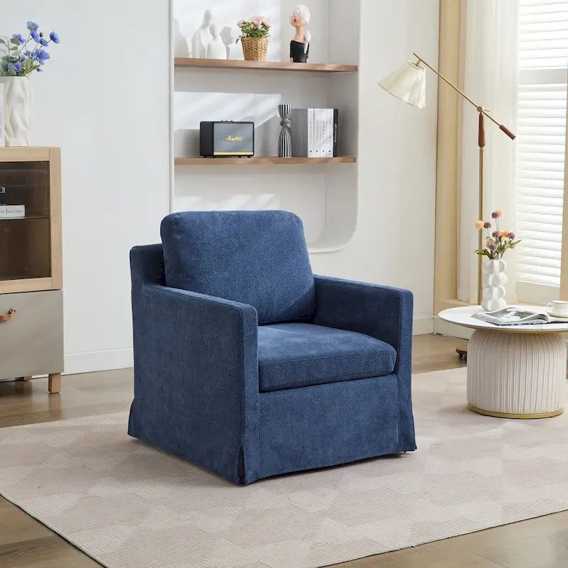Swivel Accent Chair with Removable Back Cushion