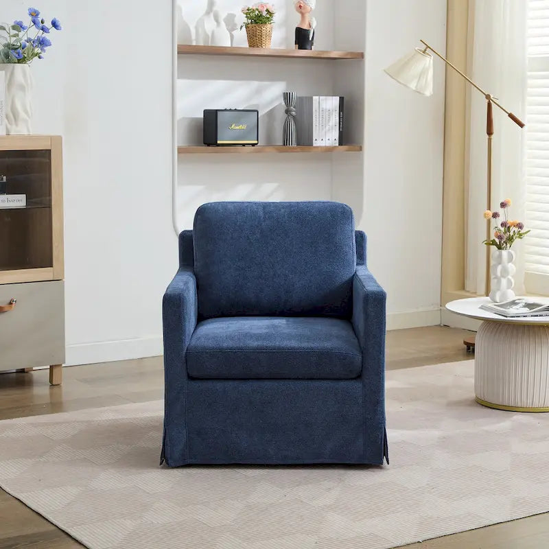 Swivel Accent Chair with Removable Back Cushion