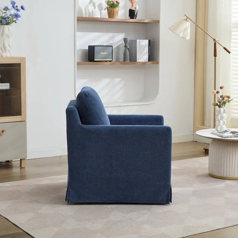 Swivel Accent Chair with Removable Back Cushion