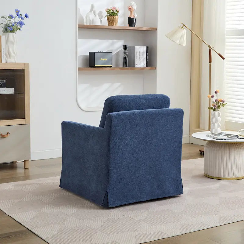 Swivel Accent Chair with Removable Back Cushion
