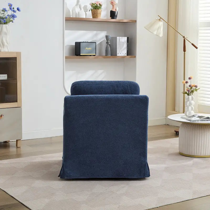 Swivel Accent Chair with Removable Back Cushion
