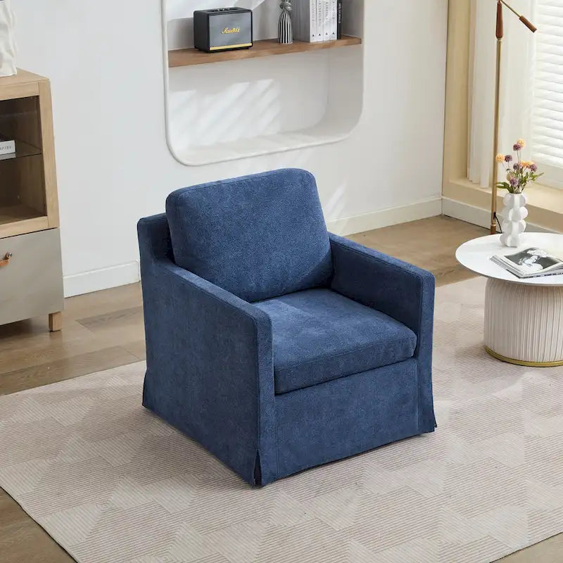 Swivel Accent Chair with Removable Back Cushion