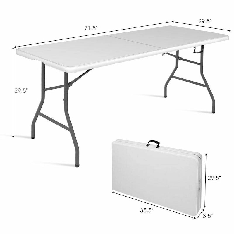 6ft Portable Plastic Folding Table for Indoor & Outdoor Use