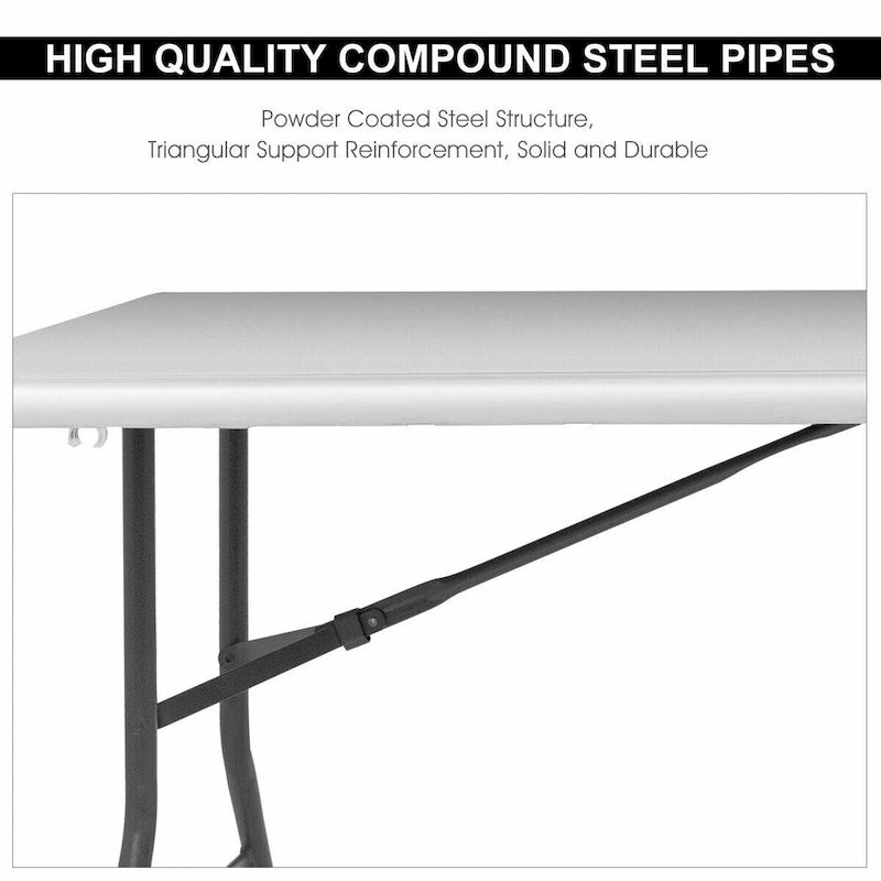 6ft Portable Plastic Folding Table for Indoor & Outdoor Use