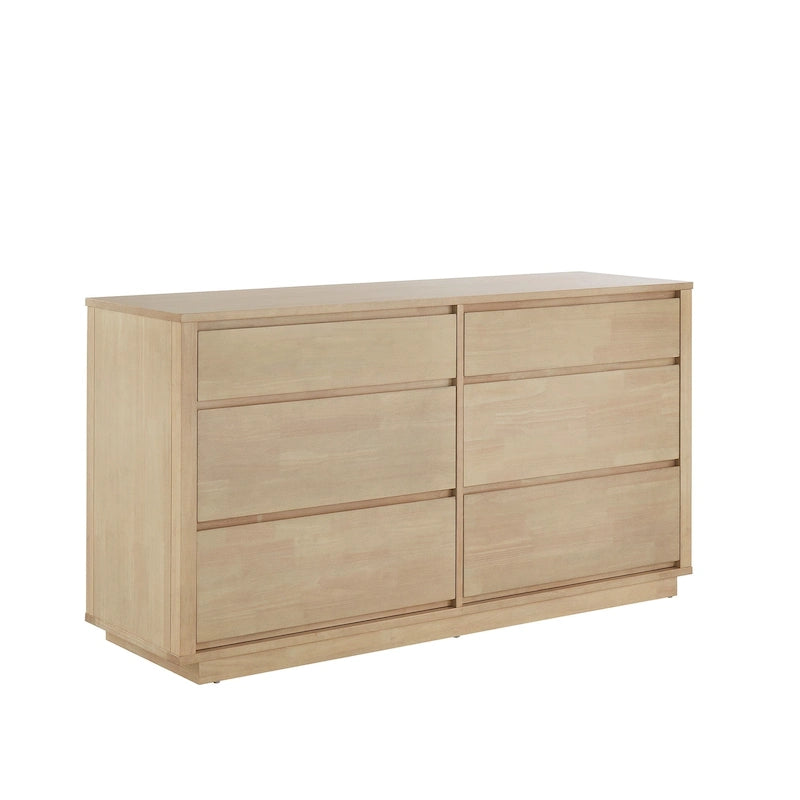 Danish-Inspired 6-Drawer Dresser in Rubberwood