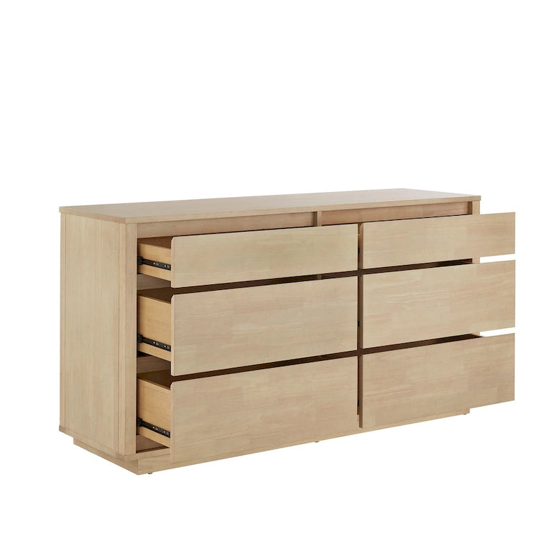 Danish-Inspired 6-Drawer Dresser in Rubberwood