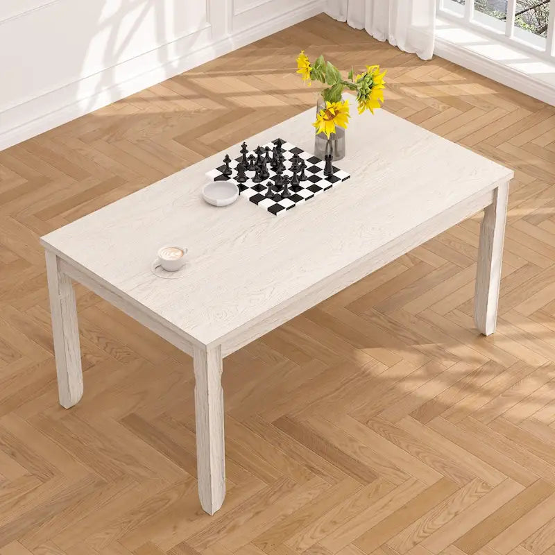 63" Grey Solid Wood Farmhouse Dining Table