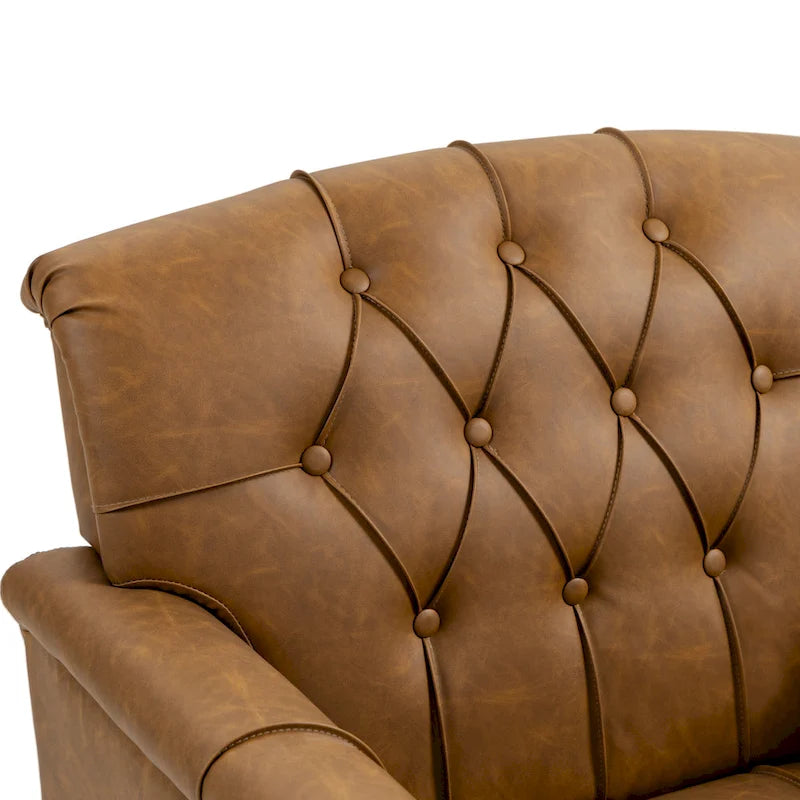 Modern Tufted Accent Armchair with Nailhead Trim Set of 2