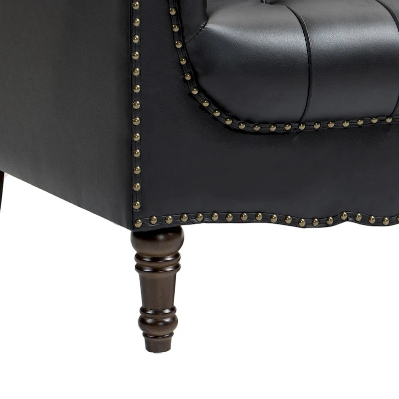 Modern Tufted Accent Armchair with Nailhead Trim Set of 2