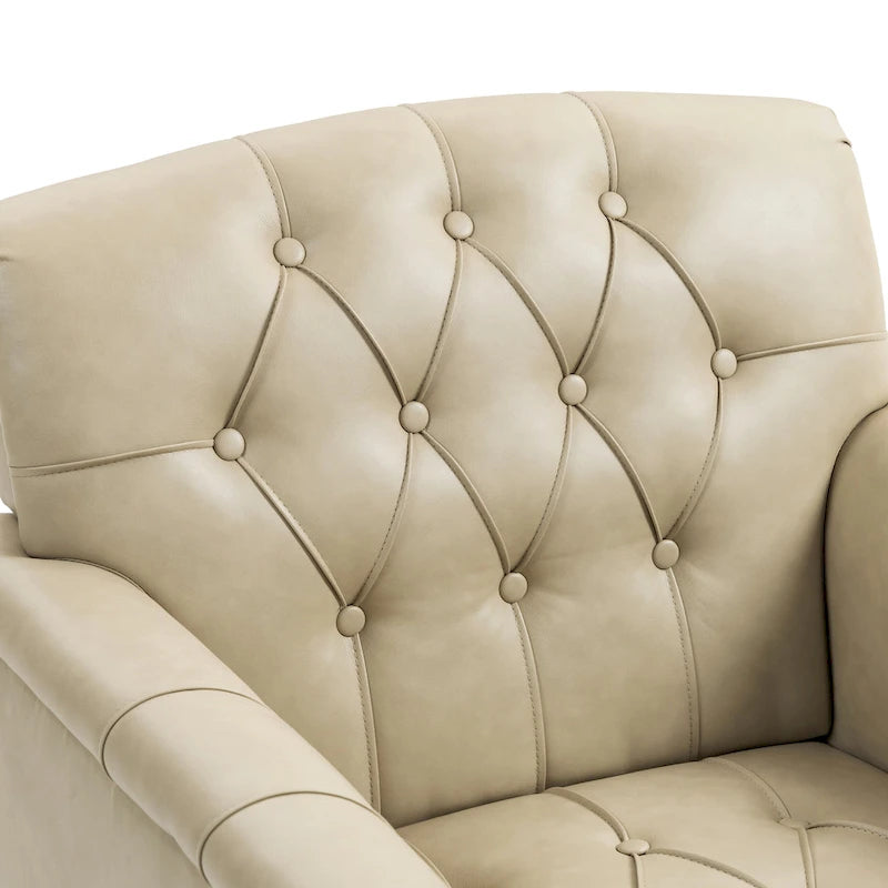 Modern Tufted Accent Armchair with Nailhead Trim Set of 2