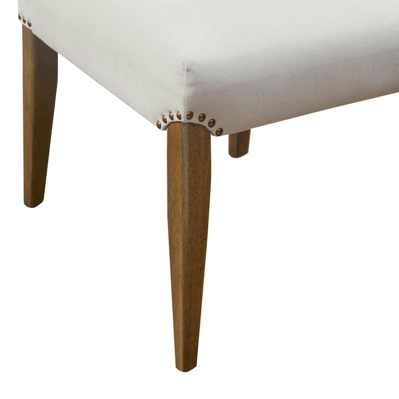 Cream Channel Tufted Upholstered Dining Chair (Set of 2)