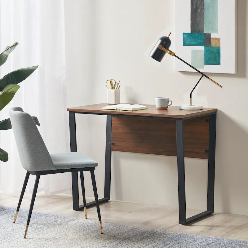 38" Modern Industrial Computer Desk with Metal Legs