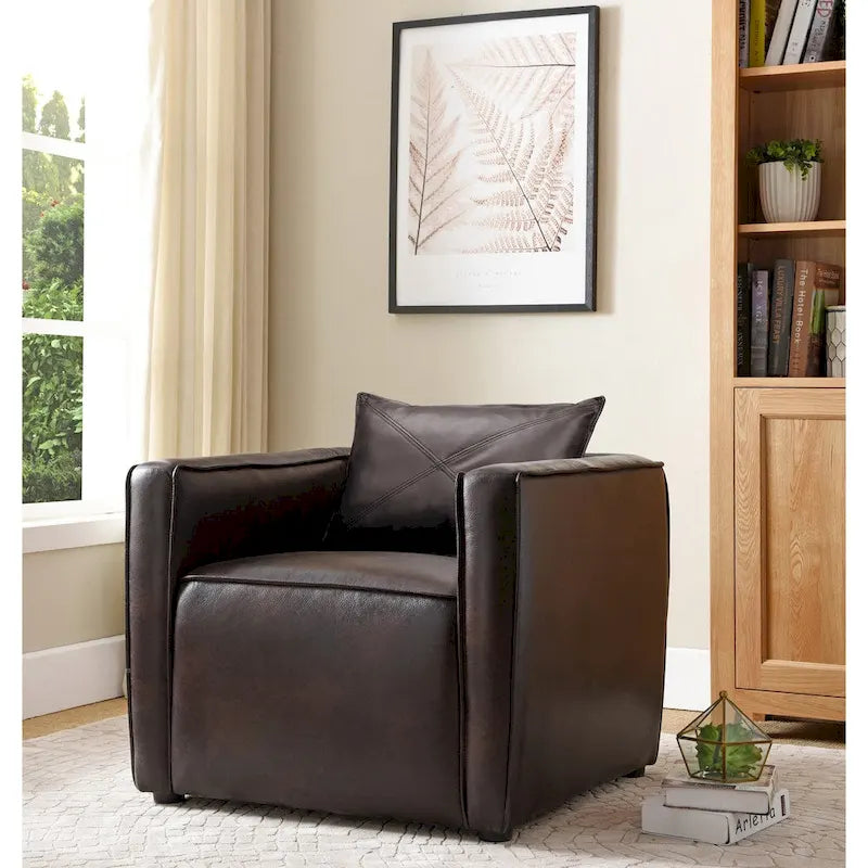 Modern Breathable Vinyl Padded Accent Chair