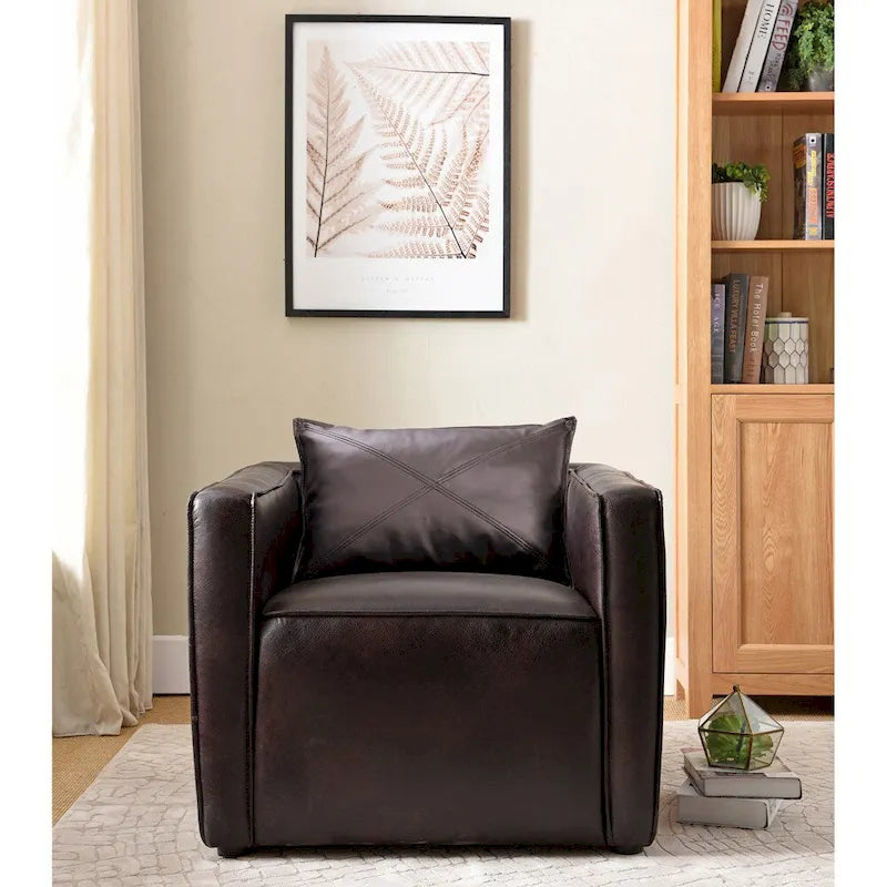 Modern Breathable Vinyl Padded Accent Chair