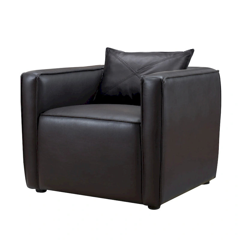 Modern Breathable Vinyl Padded Accent Chair