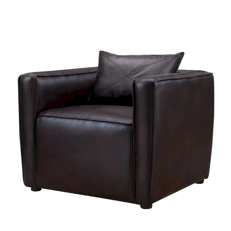 Modern Breathable Vinyl Padded Accent Chair