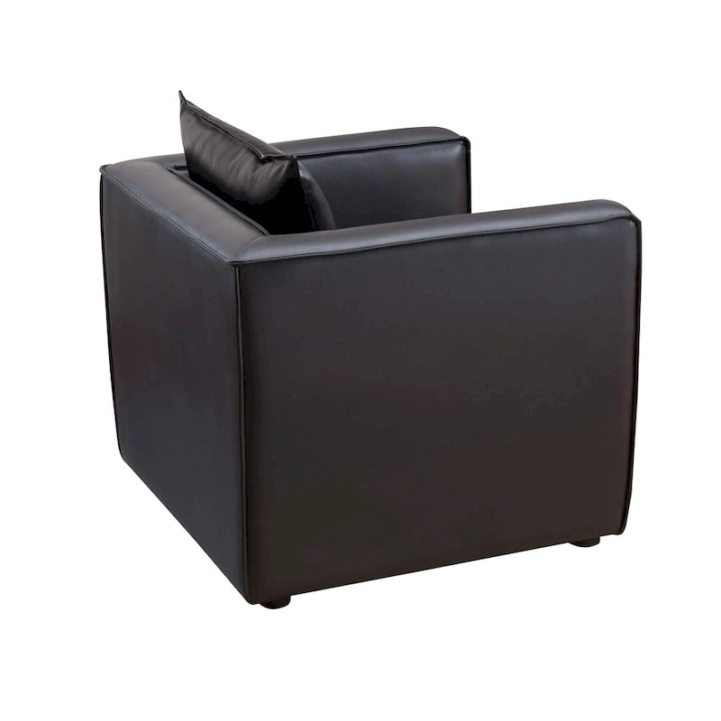 Modern Breathable Vinyl Padded Accent Chair