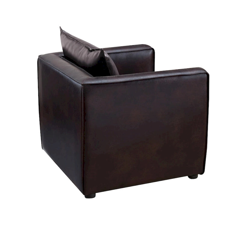 Modern Breathable Vinyl Padded Accent Chair