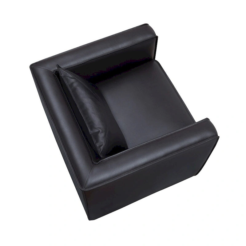 Modern Breathable Vinyl Padded Accent Chair