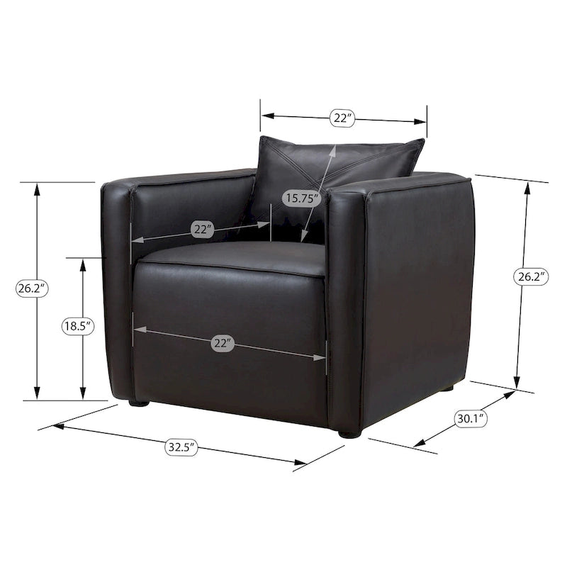 Modern Breathable Vinyl Padded Accent Chair