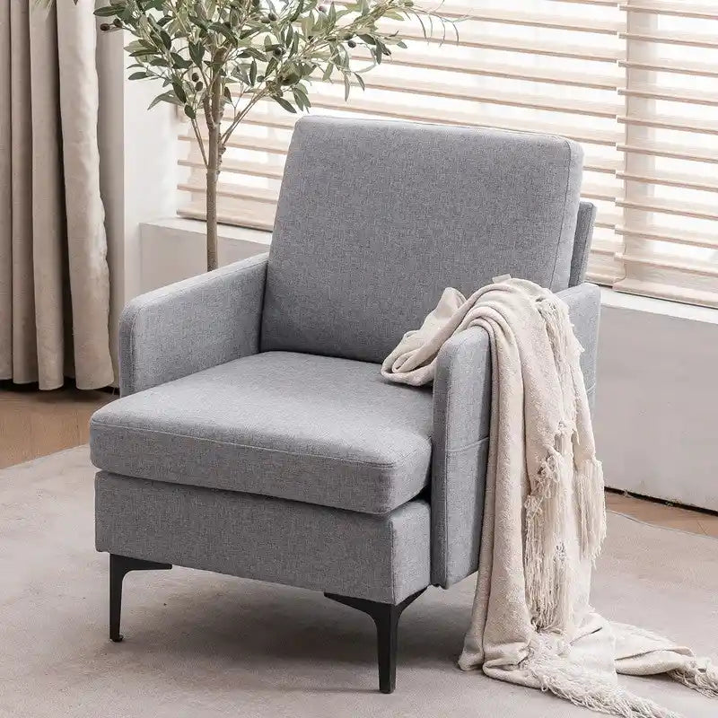 Fabric Upholstered Accent Arm Chair 4 Colors