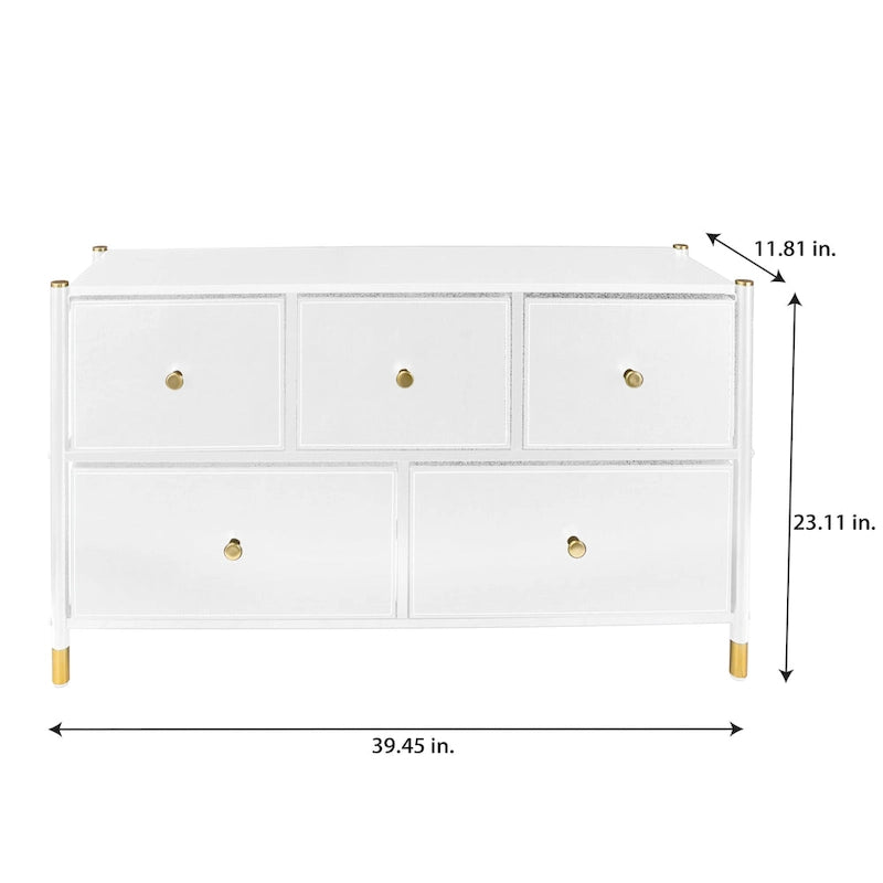 4-Drawer Luxury Dresser with Gold Accents