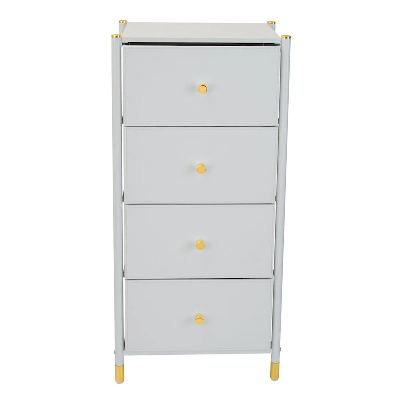 4-Drawer Luxury Dresser with Gold Accents
