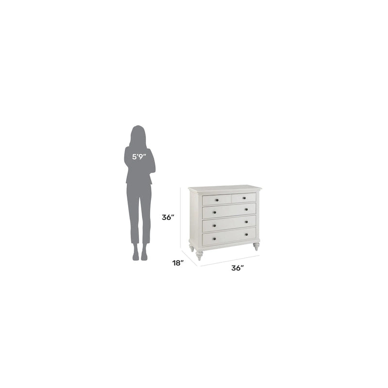 Off-White Hand-Brushed Poplar Wood Dresser
