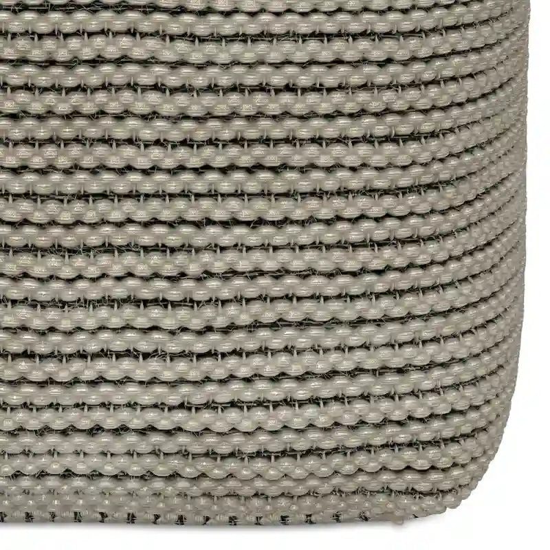 Boho Square Indoor/Outdoor Pouf in Cream