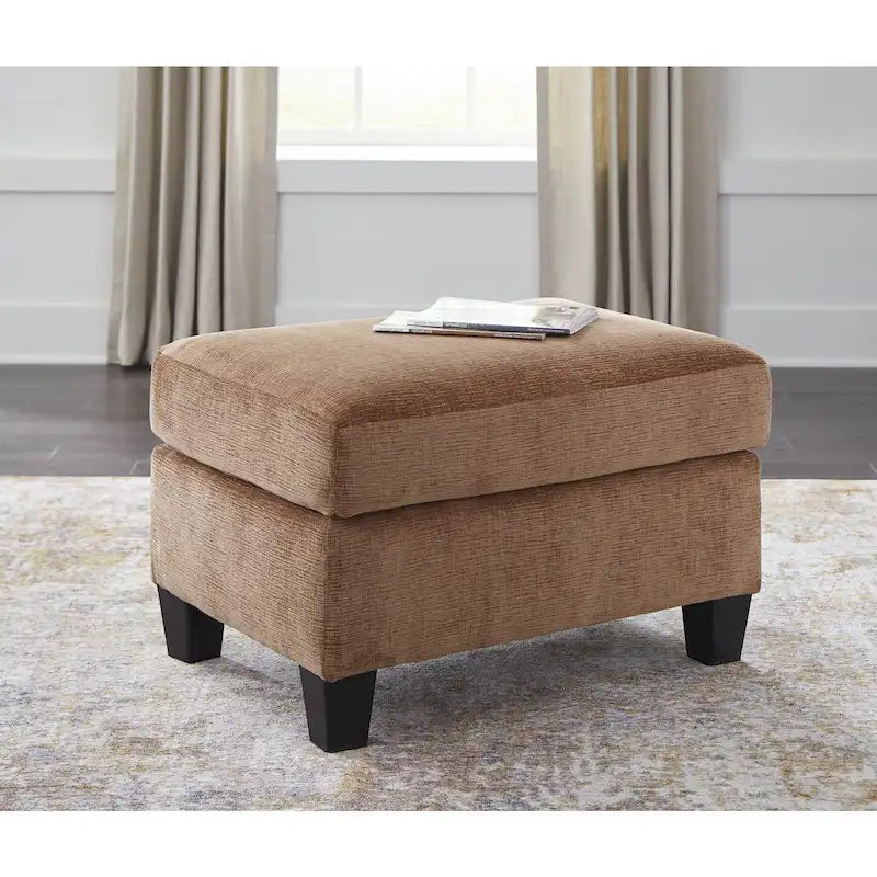 Upholstered Accent Ottoman with Tapered Legs