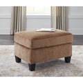 Upholstered Accent Ottoman with Tapered Legs