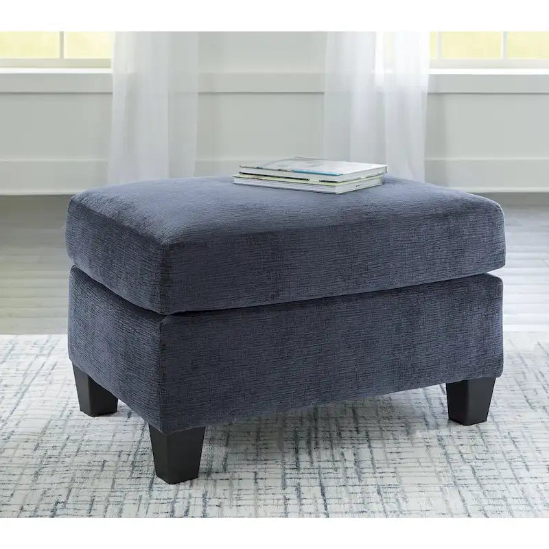 Upholstered Accent Ottoman with Tapered Legs