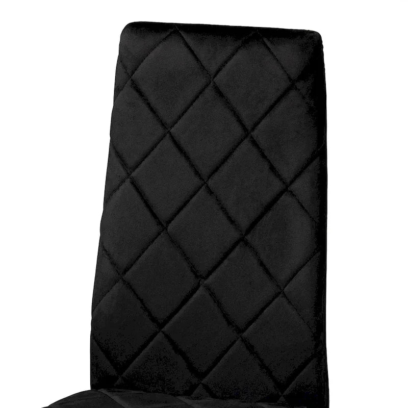 Modern Glam 4-Piece Velvet Dining Chair Set with Gold Legs