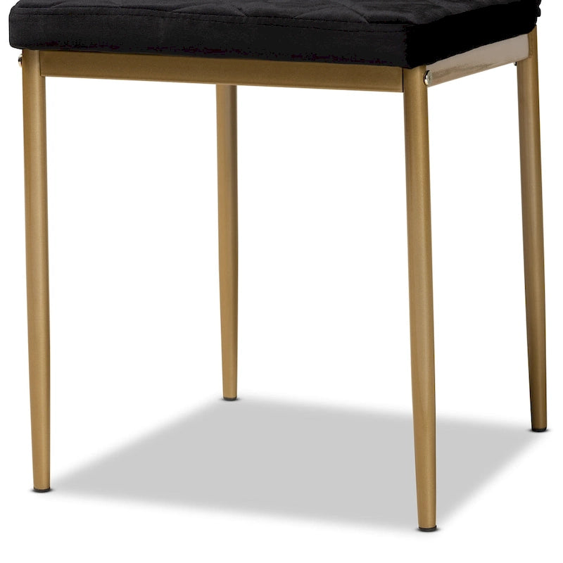 Modern Glam 4-Piece Velvet Dining Chair Set with Gold Legs