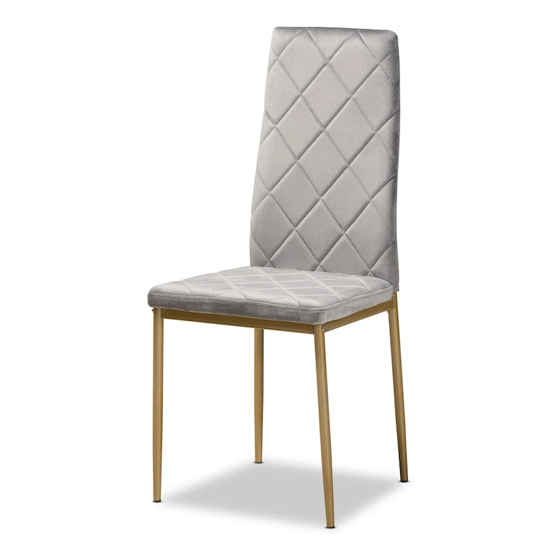 Modern Glam 4-Piece Velvet Dining Chair Set with Gold Legs