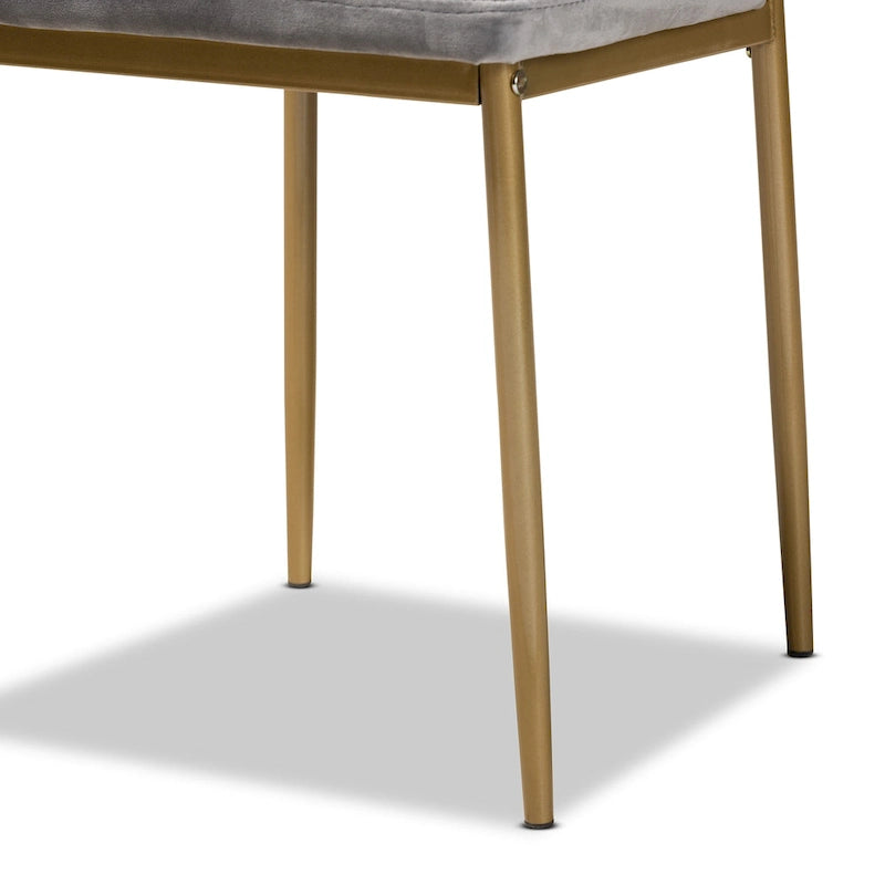 Modern Glam 4-Piece Velvet Dining Chair Set with Gold Legs