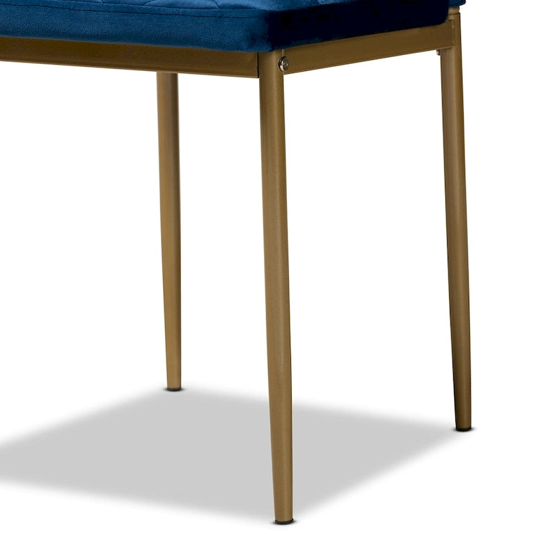 Modern Glam 4-Piece Velvet Dining Chair Set with Gold Legs