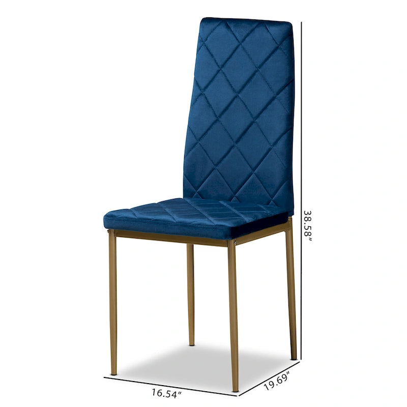 Modern Glam 4-Piece Velvet Dining Chair Set with Gold Legs