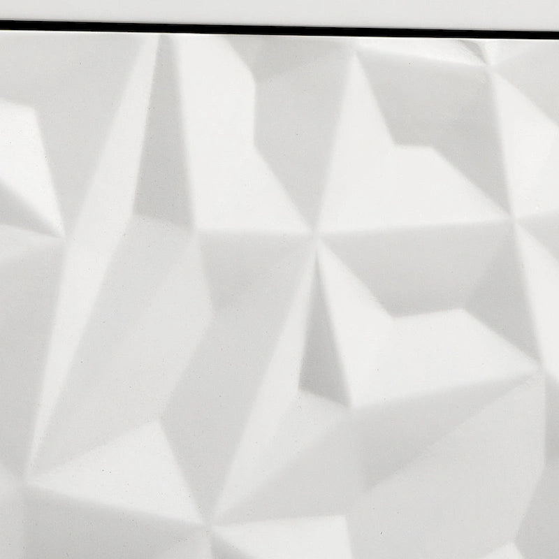 2-Door Cabinet with Geometric Accents and Hidden Magnetic Closure