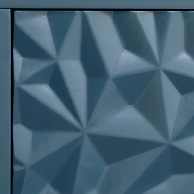 2-Door Cabinet with Geometric Accents and Hidden Magnetic Closure
