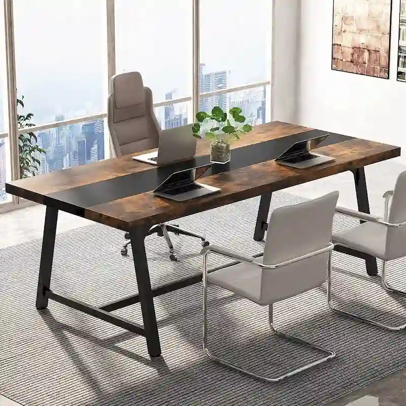 6FT Rectangle Conference Table, 70.87 Meeting Table for 6-8 People