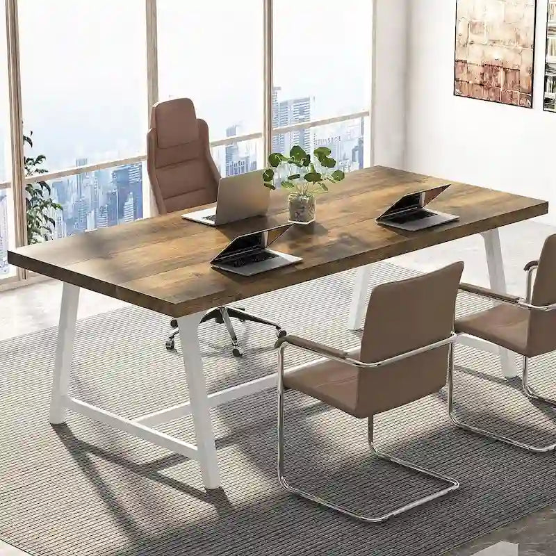 6FT Rectangle Conference Table, 70.87 Meeting Table for 6-8 People