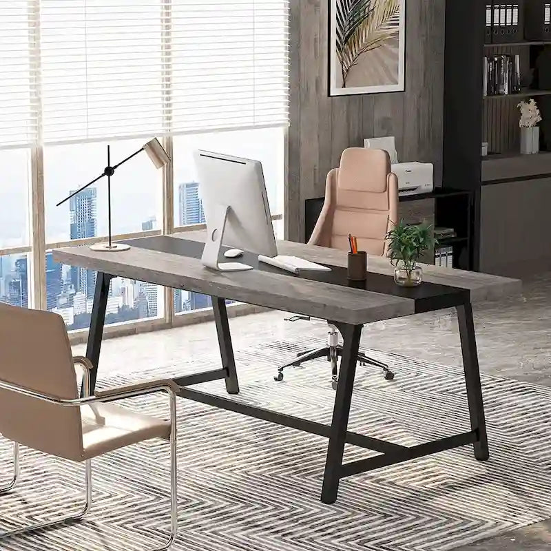 6FT Rectangle Conference Table, 70.87 Meeting Table for 6-8 People
